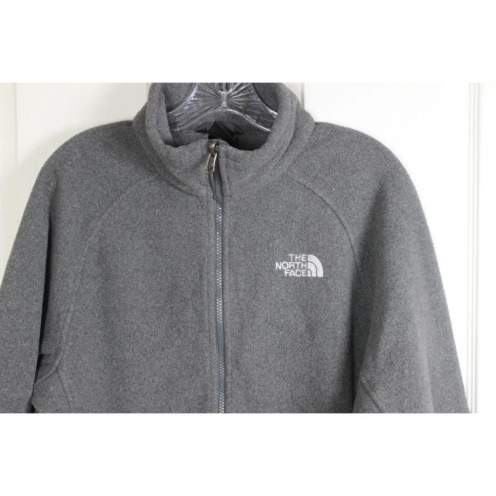 The North Face Men's Fleece Jacket Grey Full Zip Warm Outdoor Casual Size Large‎
